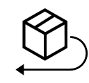 Icona di un pacchetto con una freccia che torna indietro